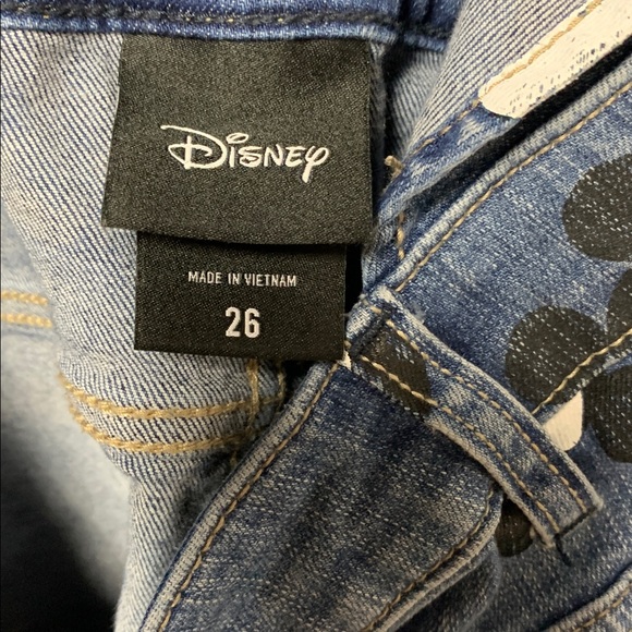 Disney Mickey Mouse Jean Shortalls Short Overalls Size 26 - Picture 3 of 5